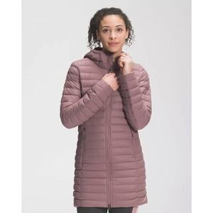 THE NORTH FACE M Medium Mauve Pink Stretch Down Puffer Coat Jacket Parka 700